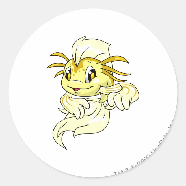 Koi Yellow Runder Aufkleber (Vorderseite)
