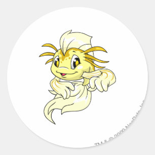 Koi Yellow Runder Aufkleber