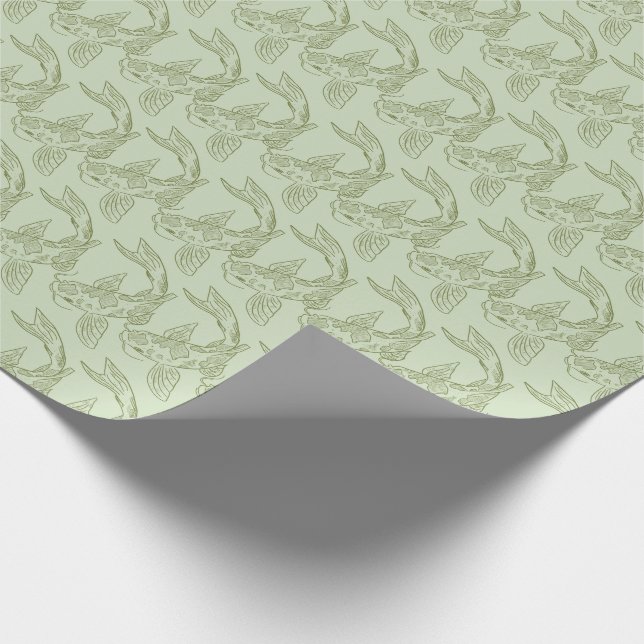 Koi zu den Grünen Geschenkpapier (Ecke)