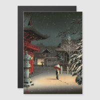 Koitsu - Schnee bei Nezu-Schrein-Magnetkarte