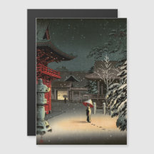 Koitsu - Schnee bei Nezu-Schrein-Magnetkarte