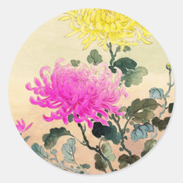 Koitsu Tsuchiya Chrysanthemum japanische Blume Kun Runder Aufkleber