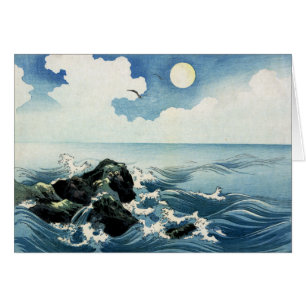 Kojima-Insel, große Welle. Japaner Woodblock Druck
