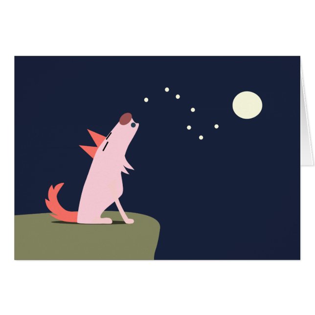 Kojote, der am Mond heult (Vorderseite (Horizontal))