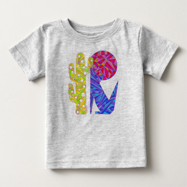 Kojote-Kaktus-und Mond-Kunst-T - Shirt Z (Vorderseite)
