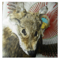 Kojote-Kopfschmuck-Fliese