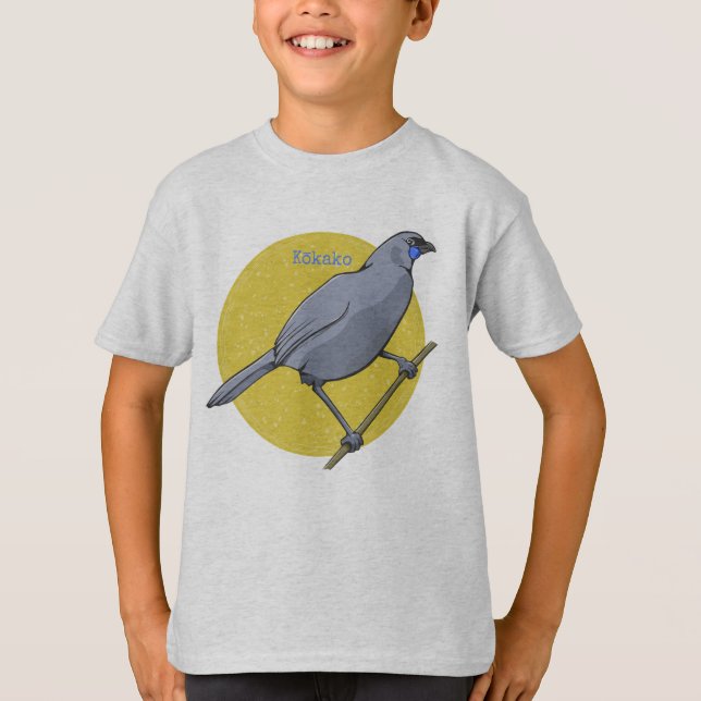 Kokako Nz Bird T-Shirt (Vorderseite)