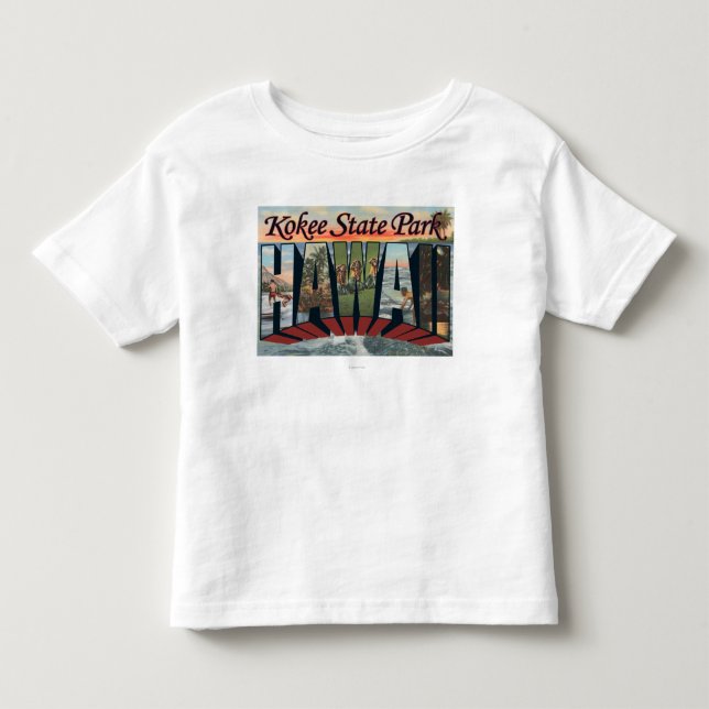 Kokee Staats-Park, Hawaii - große Buchstabe-Szenen Kleinkind T-shirt (Vorderseite)