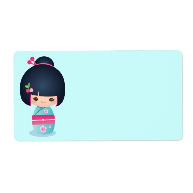 Kokeshi Cherry Address Label (Vorne)
