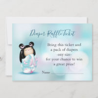 Kokeshi Doll Baby Dusche | Eintrittskarte für Wind