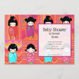 Kokeshi Doll Baby Shower Einladung