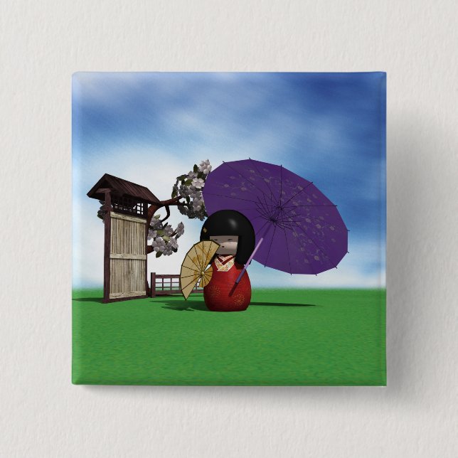 Kokeshi Doll Button (Vorderseite)