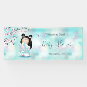 Kokeshi Doll Cherry Blossom   Babydusche Banner