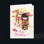 Kokeshi Doll Happy Birthday Card Karte<br><div class="desc">Kokeshi-Puppe Happy Birthday</div>