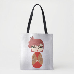 Kokeshi Doll Tote Bag Tasche