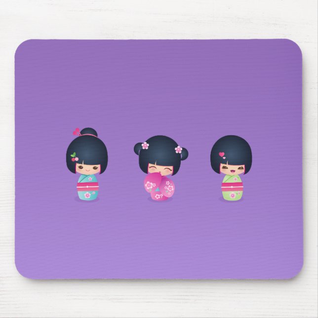 kokeshi drei Mousepad (Vorne)