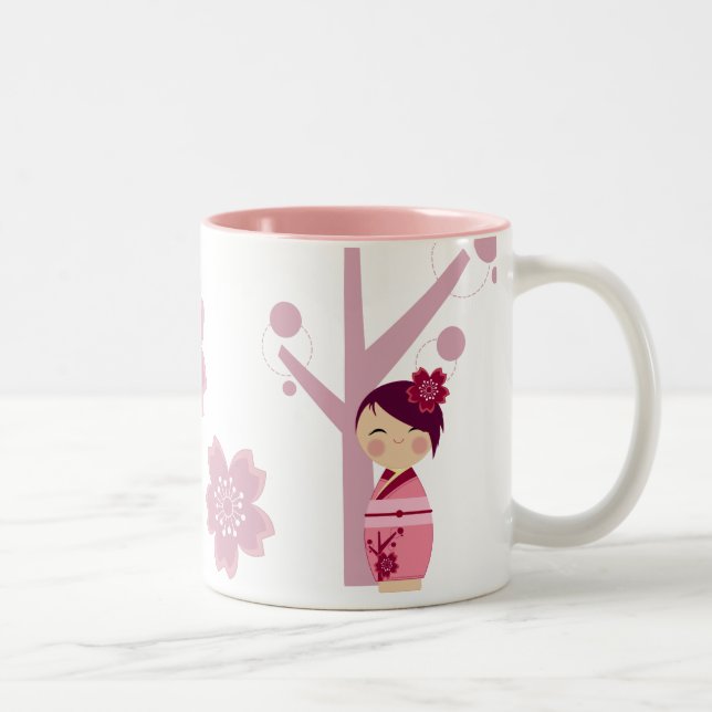 Kokeshi Kirschblüte Tasse (Rechts)
