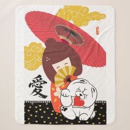 KOKESHI LIEBE Chow Hund Herz Sherpadecke