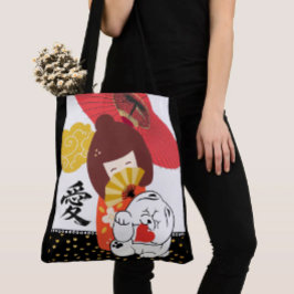KOKESHI LIEBE Chow Hund Herz Tasche