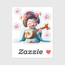 Kokeshi-Puppe hellblau niedlich