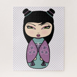Kokeshi-Puppe Lila Rätsel