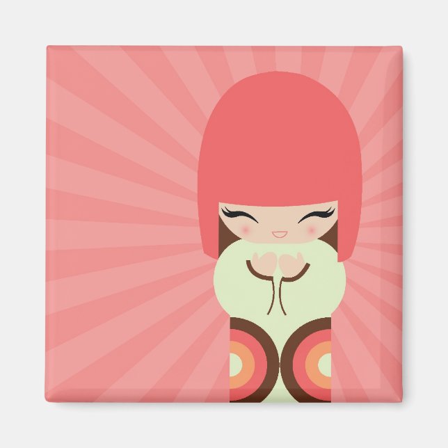 Kokeshi-Puppe Magnet (Vorne)