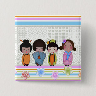 Kokeshi Puppen Button