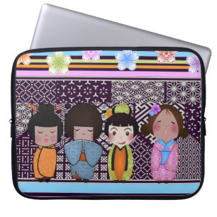 Kokeshi Puppen Laptopschutzhülle