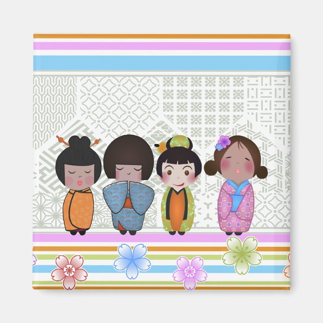 Kokeshi Puppen Magnet (Vorne)