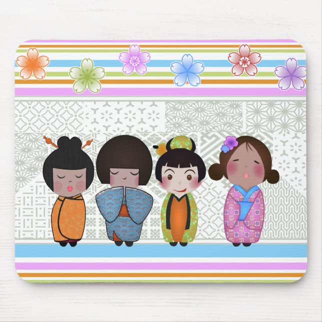 Kokeshi Puppen Mousepad (Vorne)