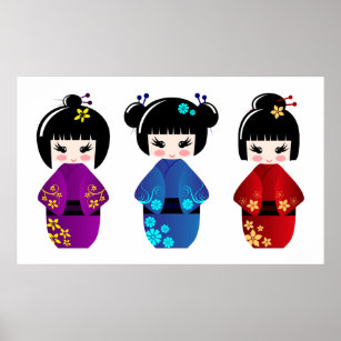 Kokeshi-Puppen-Poster Poster