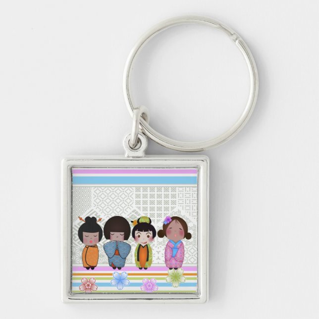 Kokeshi Puppen Schlüsselanhänger (Vorne)