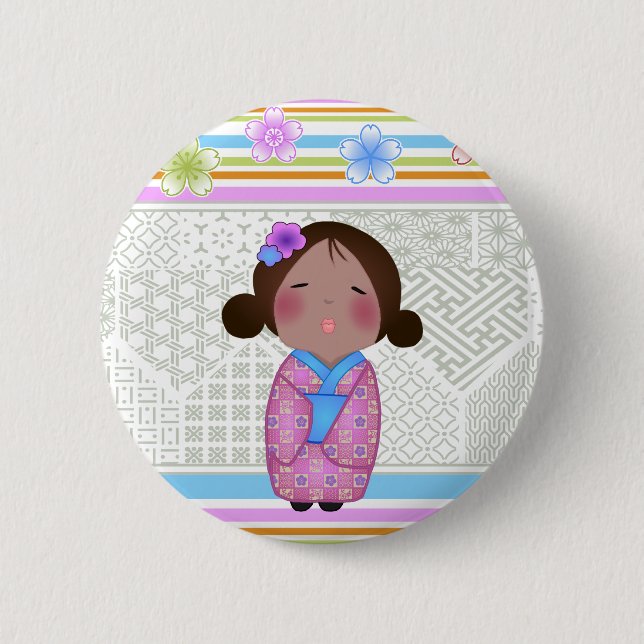 Kokeshi-Sakura Button (Vorderseite)