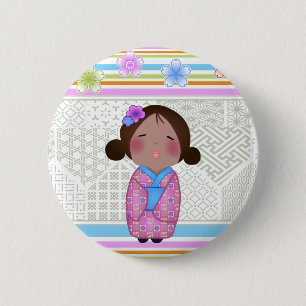 Kokeshi-Sakura Button