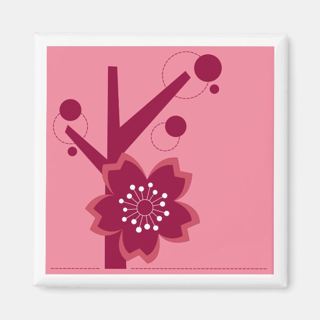 Kokeshi Sakura Kimono Design Magnet (Vorne)