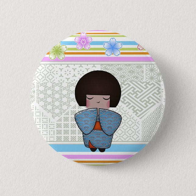 Kokeshi seigai button (Vorderseite)