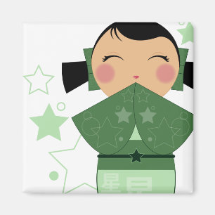 Kokeshi Star Magnet Carré