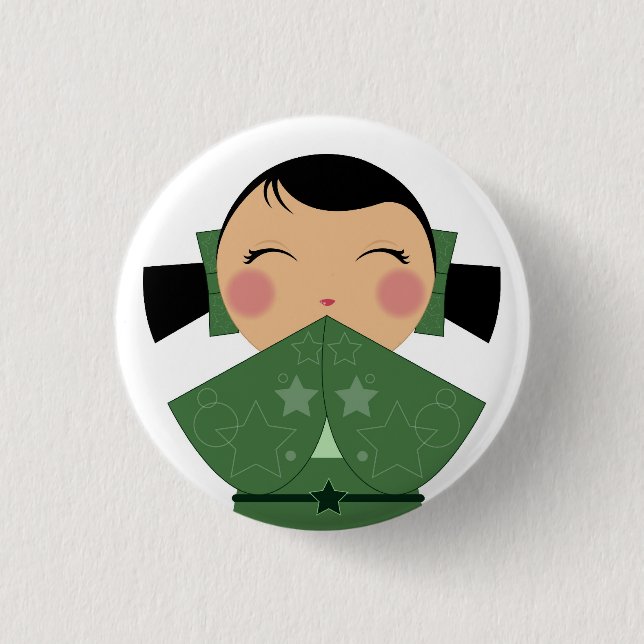 Kokeshi Stern-nahes hohes Button 02 (Vorderseite)