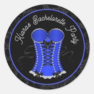 Kokett Blue Corset Runder Aufkleber
