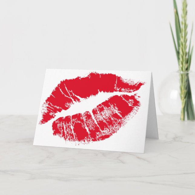 Kokett Lipstick Kiss Feiertagskarte (Vorderseite)