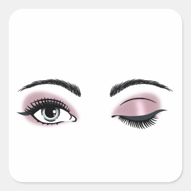Kokette Augen Quadratischer Aufkleber (Vorderseite)
