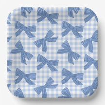 Kokette blaue Gingham und Schleifen