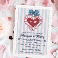 Kokette Blaue Rosa gerüschte Herz Streifen Hochzei