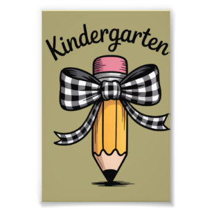 Kokette Bleistift-Schleife Kindergarten-Lehrer Sch Fotodruck
