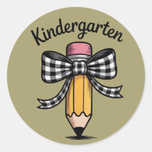 Kokette Bleistift-Schleife Kindergarten-Lehrer Sch Runder Aufkleber