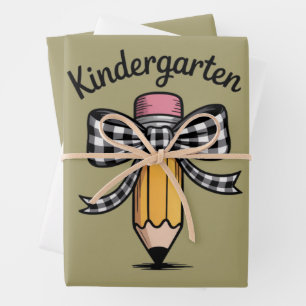 Kokette Bleistift-Schleife Kindergarten-Lehrerin S Geschenkpapier Set