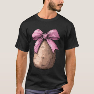 Kokette Bogen Kartoffel Kartoffeln Mädchen Mutter T-Shirt