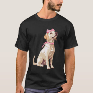 Kokette Bogen Labrador Retriever Hund Lab Mom Rosa T-Shirt