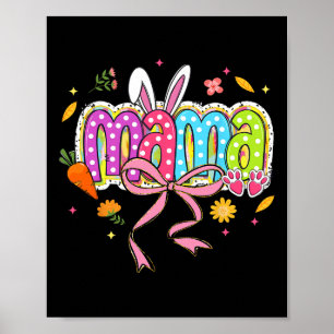 Kokette Bogen Mama Häschen Ostern Mama Boho Blumen Poster