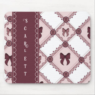 Kokette Burgunder-Schleife Mousepad